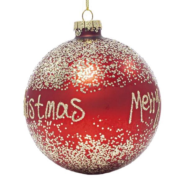 Χριστουγεννιάτικες Γυάλινες Μπάλες με Επιγραφή ''Merry Christmas'' - Σετ 4 τεμ. (10cm)